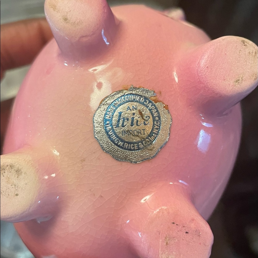 Vintage Irving W. Rice IRICE Porcelain Pink Pig Figurine - Picture 8 of 12